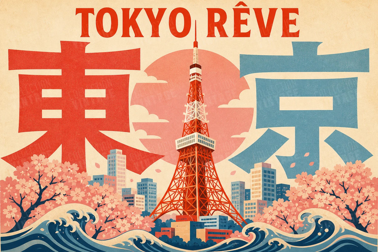 affiches tokyo caractères japonais