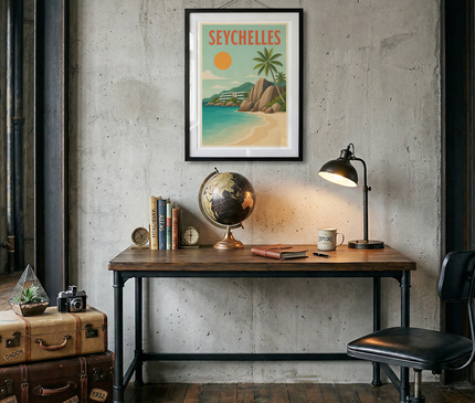affiche seychelles affiche design contemporain