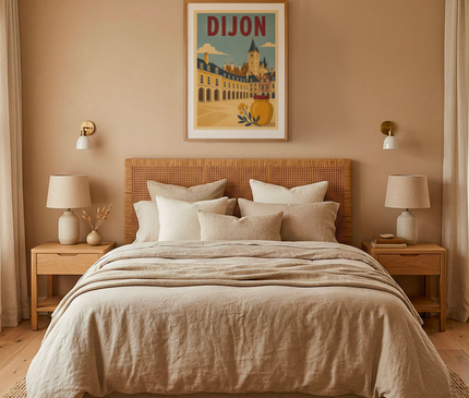 affiche dijon souvenir de voyage vintage
