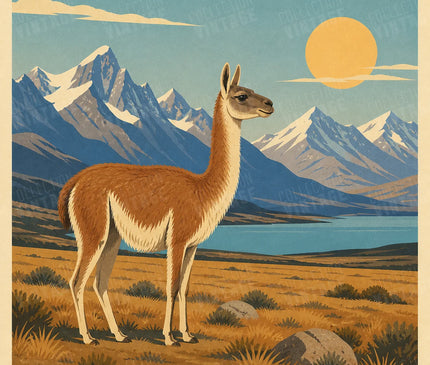 affiche guanaco patagonie argentine