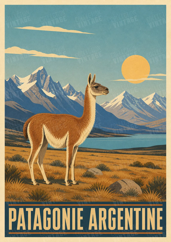affiche guanaco patagonie argentine