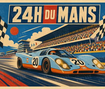 affiche 24h du mans format panoramique