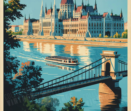 affiches budapest triptyque mural vintage