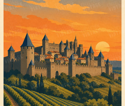 affiche carcassonne poster vintage