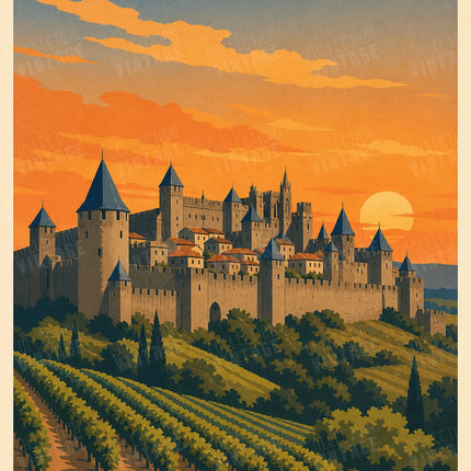 affiche carcassonne poster vintage