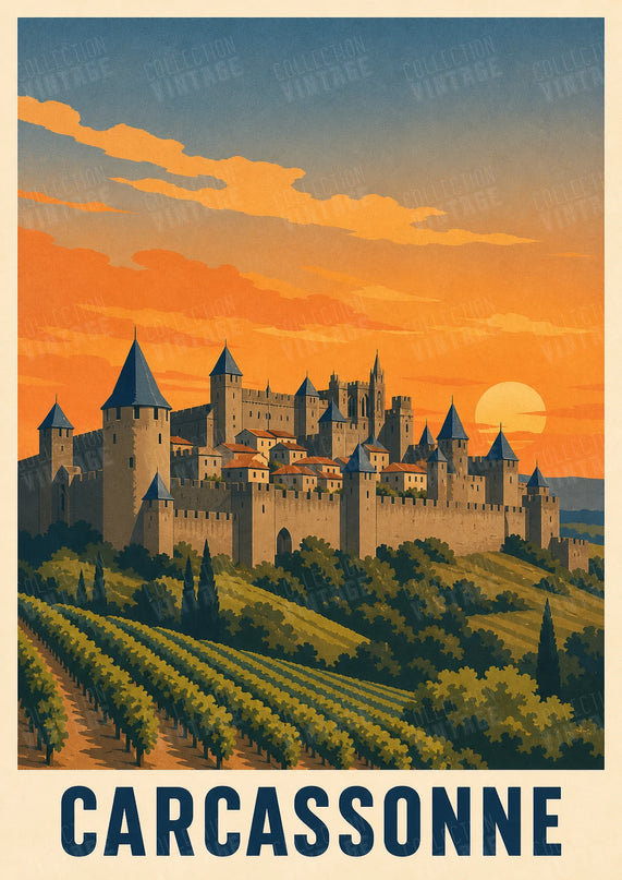 affiche carcassonne poster vintage