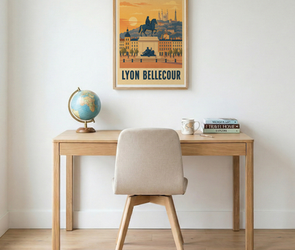affiche lyon vintage place bellecour