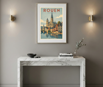 affiche rouen style affiche ancienne