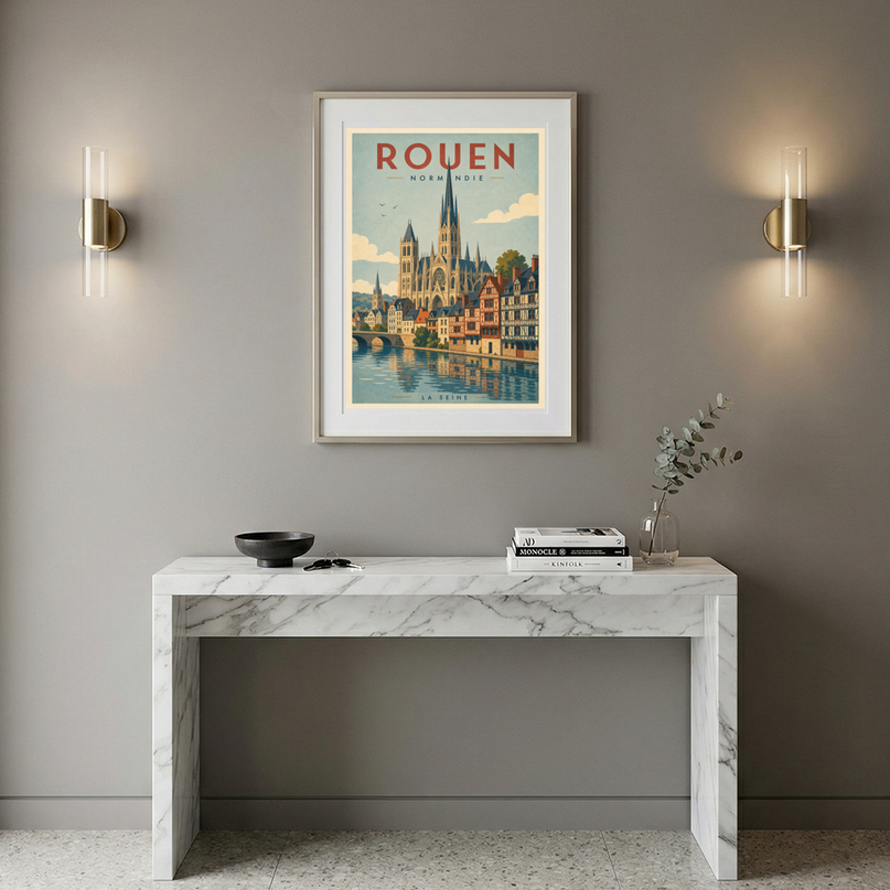 affiche rouen style affiche ancienne