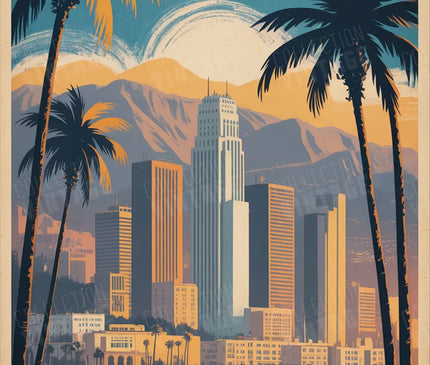 affiches los angeles poster géant vintage