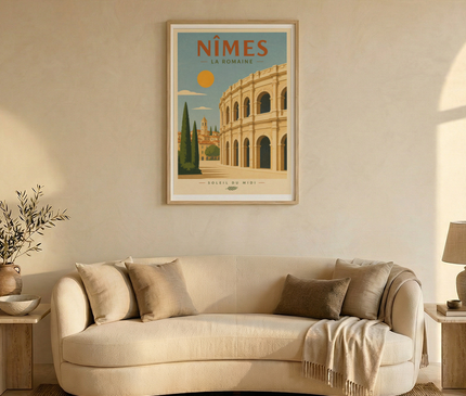 affiche nîmes format portrait rétro