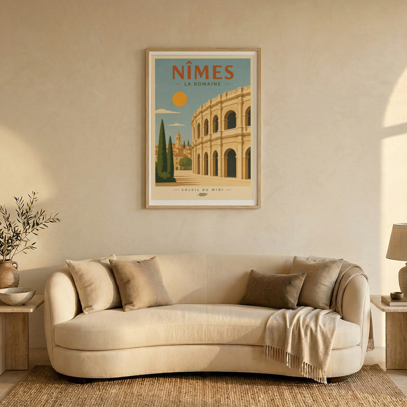 affiche nîmes format portrait rétro