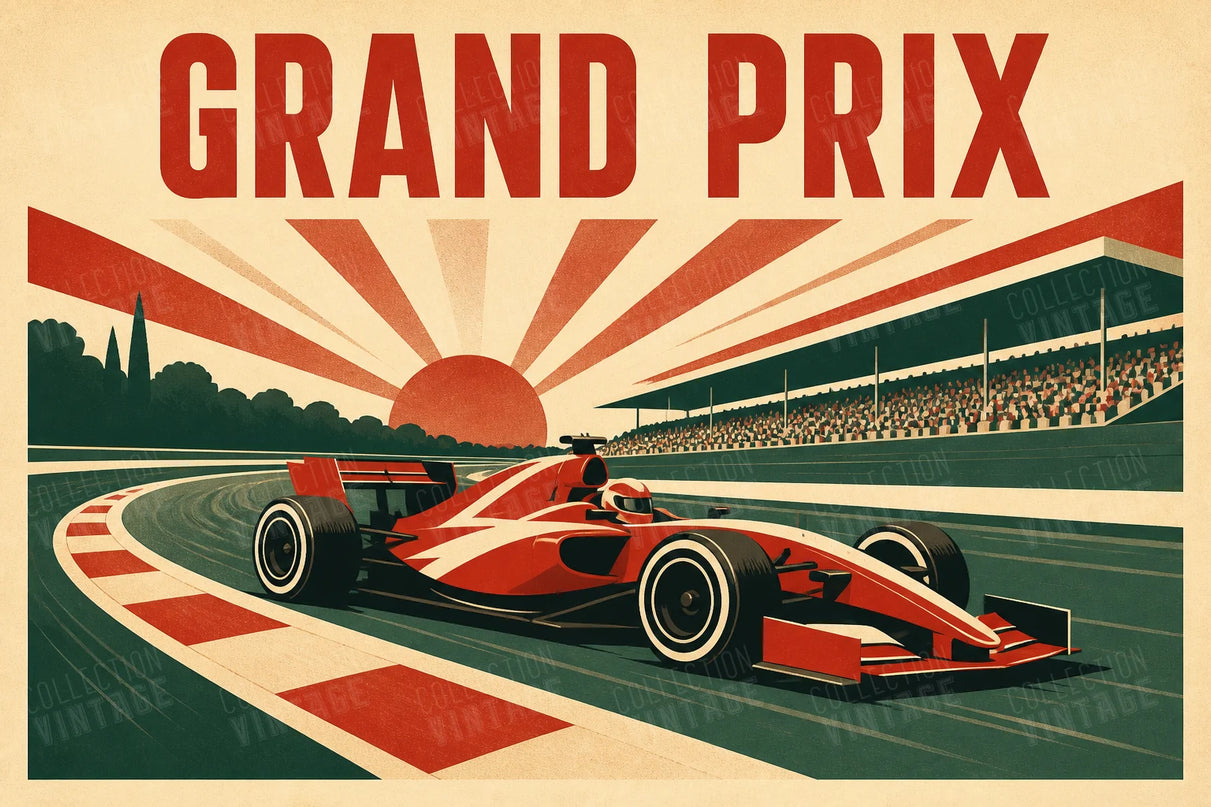 affiche grand prix f1 affiche style affiche de pub ancienne