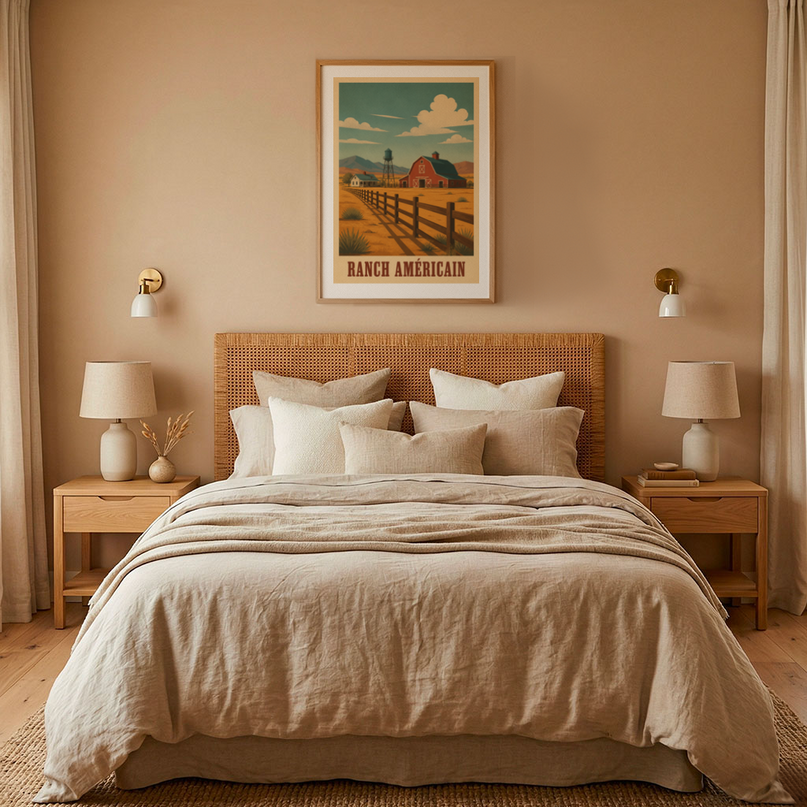affiche ranch americain vintage