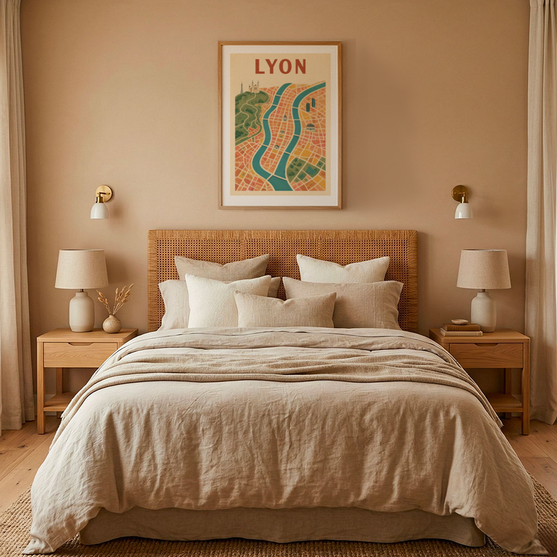 lyon affiches style carte de ville