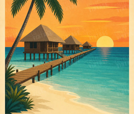 affiche maldives océan indien