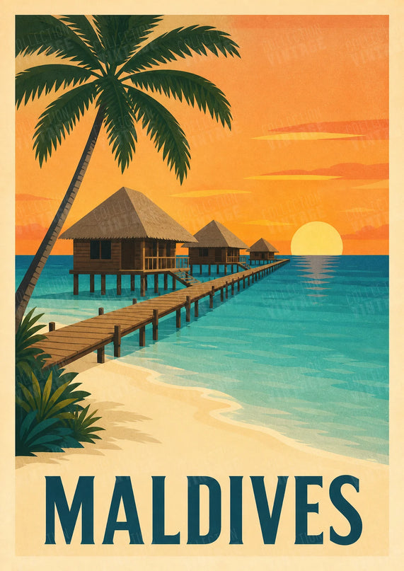 affiche maldives océan indien