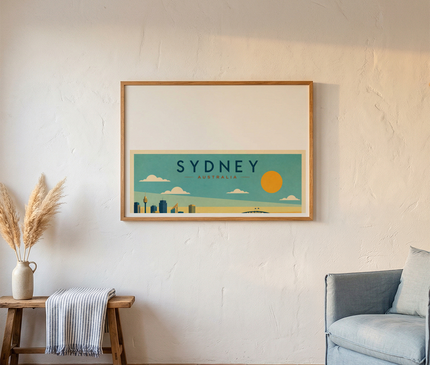affiche sydney vue panoramique colorée