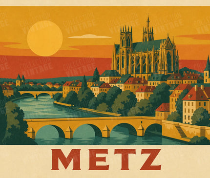 affiche metz style rétro années 60