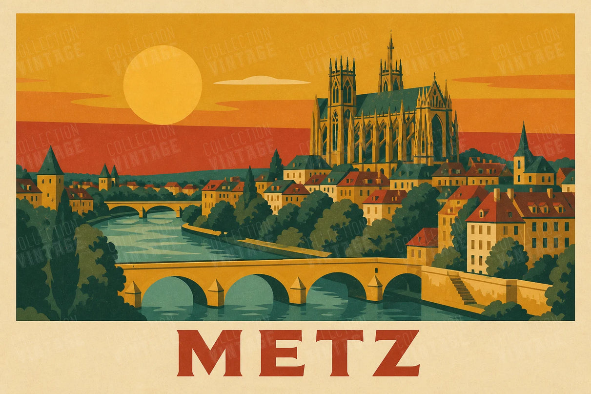 affiche metz style rétro années 60