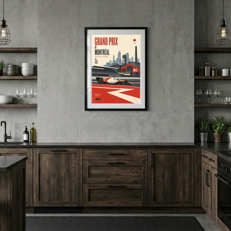 affiche grand prix f1 décoration loft industriel