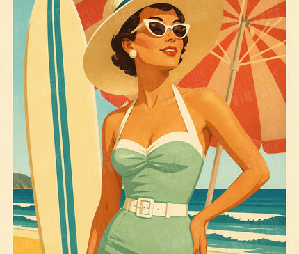 Affiche Ocean Spirit femme chic ambiance rétro 1950