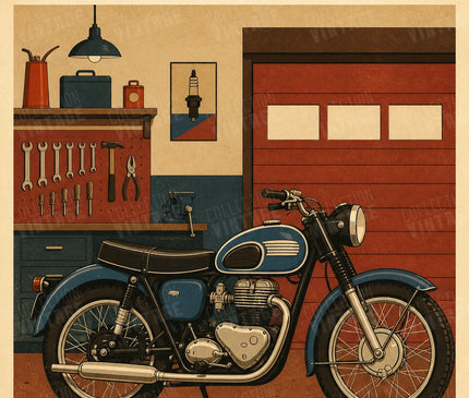 affiche moto vintage garage
