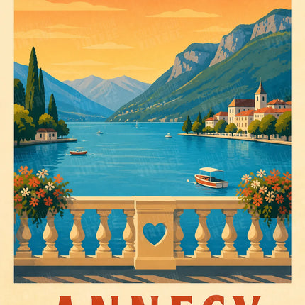affiche annecy vintage style années 50