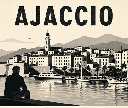 affiche ajaccio noir et blanc