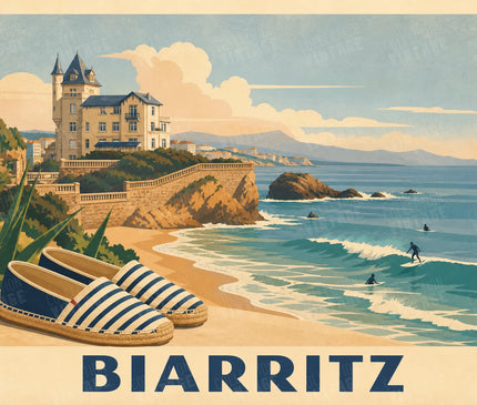 affiche biarritz vintage côte basque