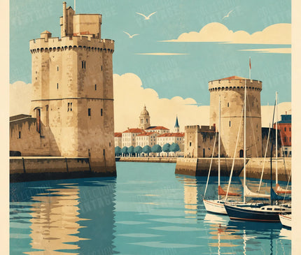 affiche ancienne la rochelle illustration