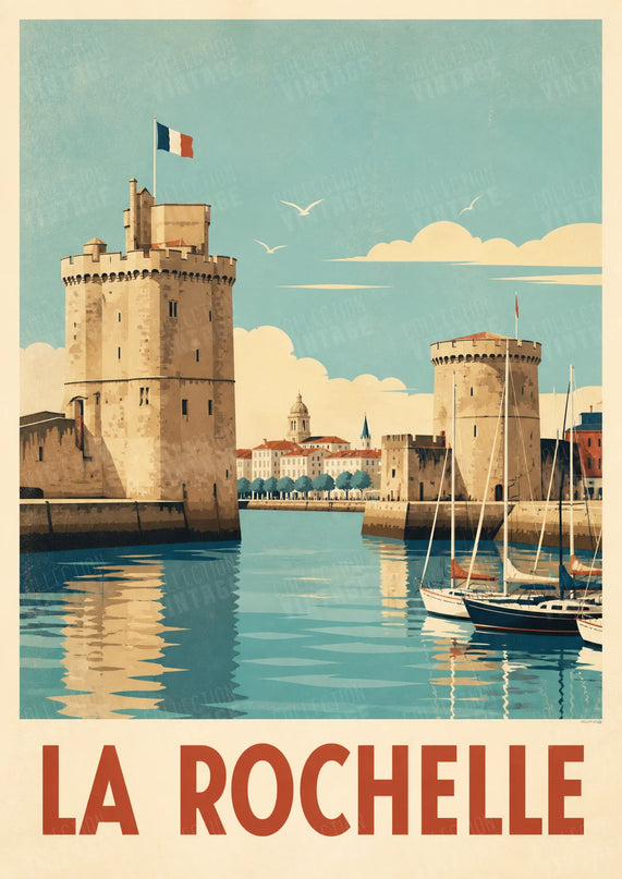 affiche ancienne la rochelle illustration