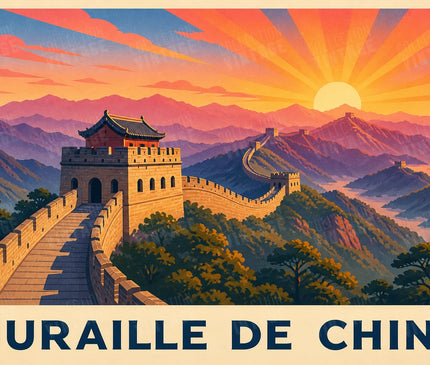Affiche Muraille de Chine au lever du soleil