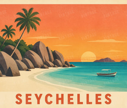affiche seychelles idee cadeau voyageur