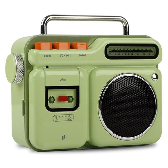Enceinte Vintage mini Radio K7 Vert Clair