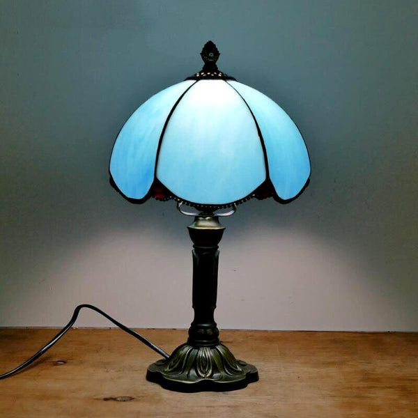 Lampe Vintage Art Déco Pétales Bleus