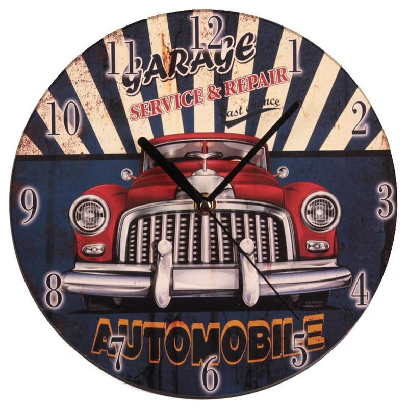 Petite Horloge Murale Vintage Garage