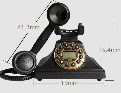 Téléphone Fixe Vintage Compatible Box Noir