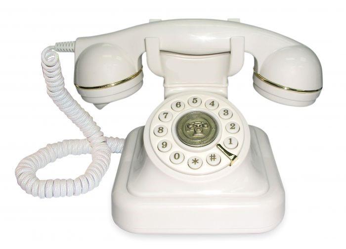 Téléphone Vintage Compatible ADSL Blanc