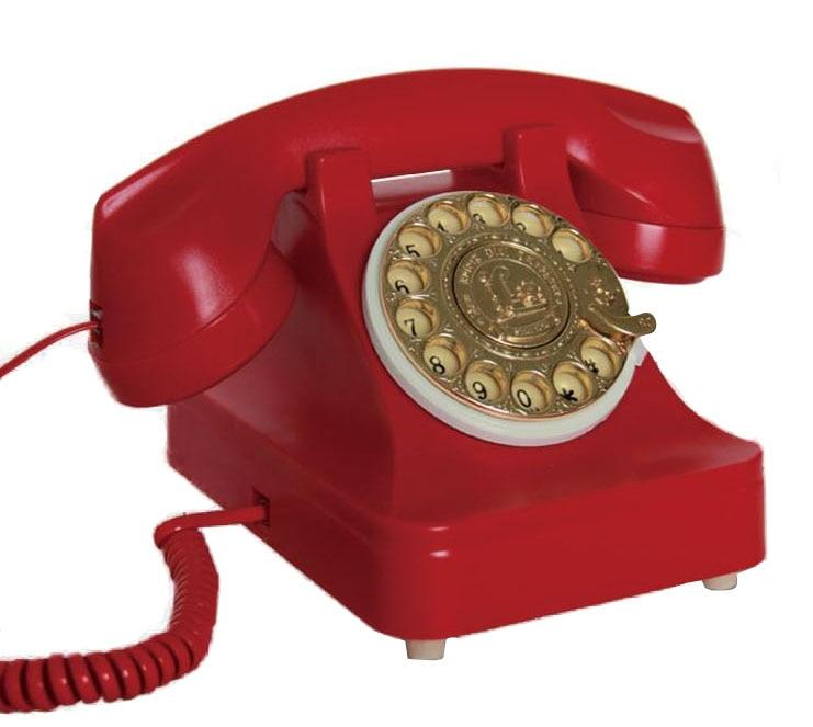 Téléphone Vintage Luxe Rouge