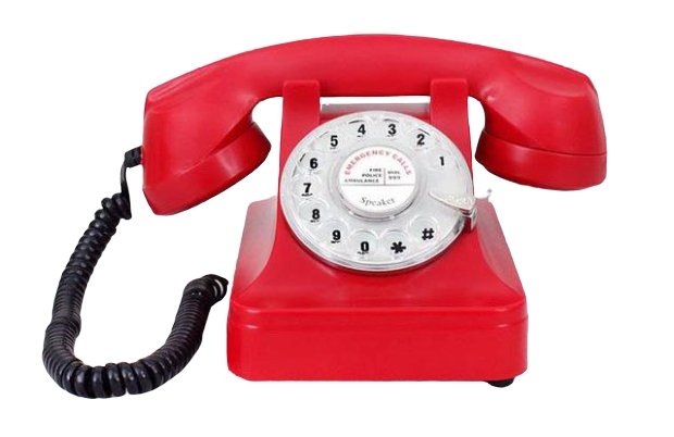 Téléphone Vintage Mains Libres Rouge