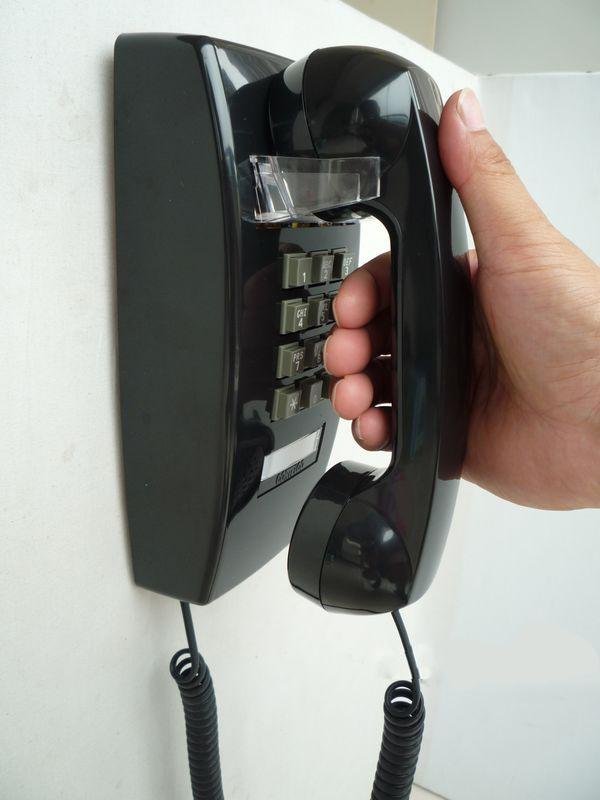 Téléphone Vintage Mural Noir