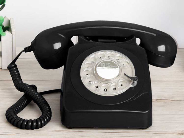 Téléphone à Cadran Vintage Noir